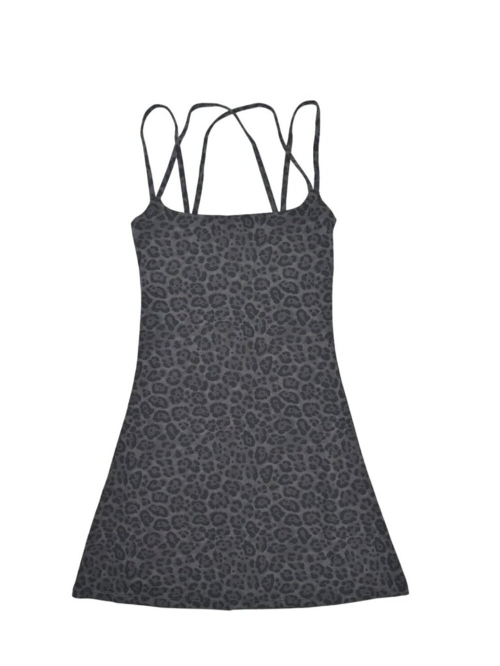 Carbon 38 Strappy Dress in Melt Charcoal Leopard